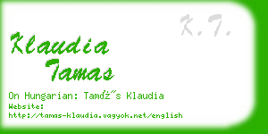 klaudia tamas business card